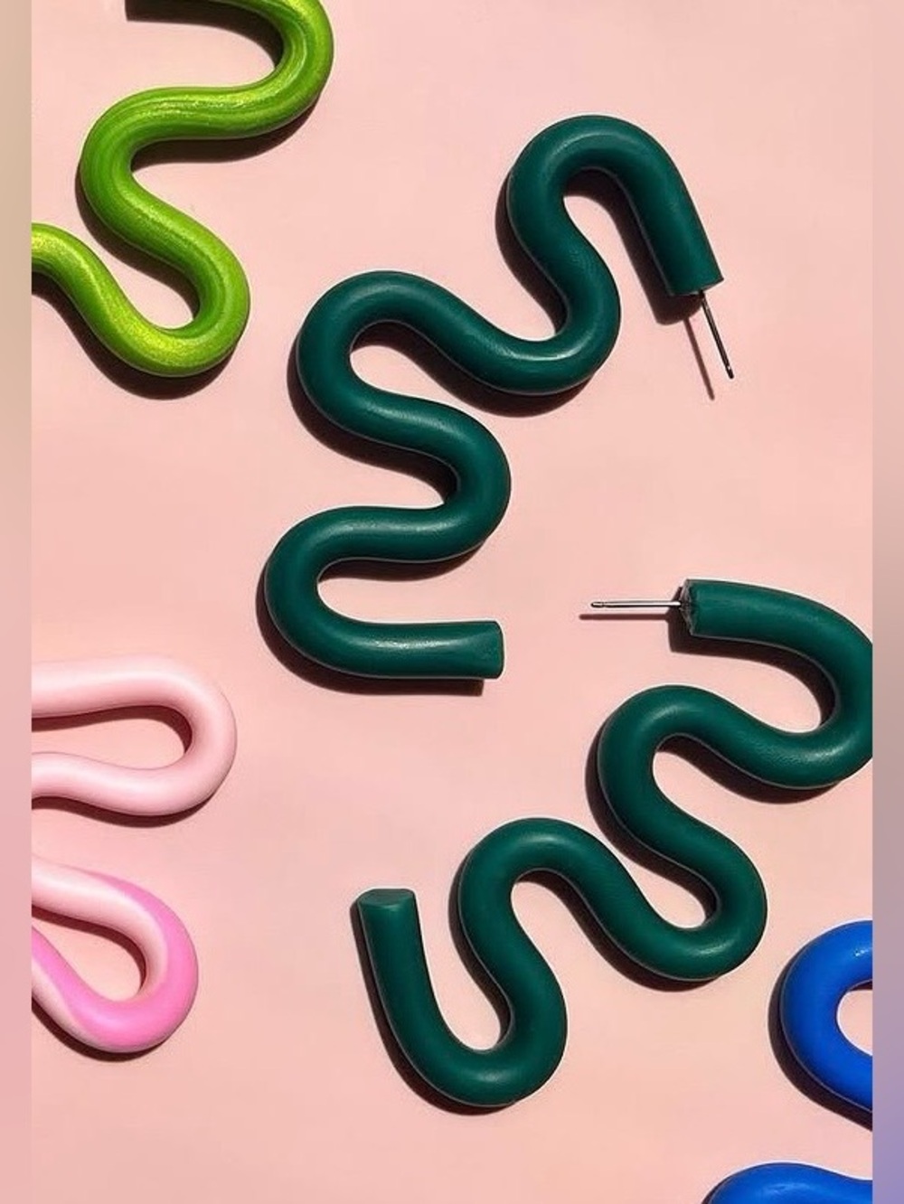 Handmade squiggle earrings